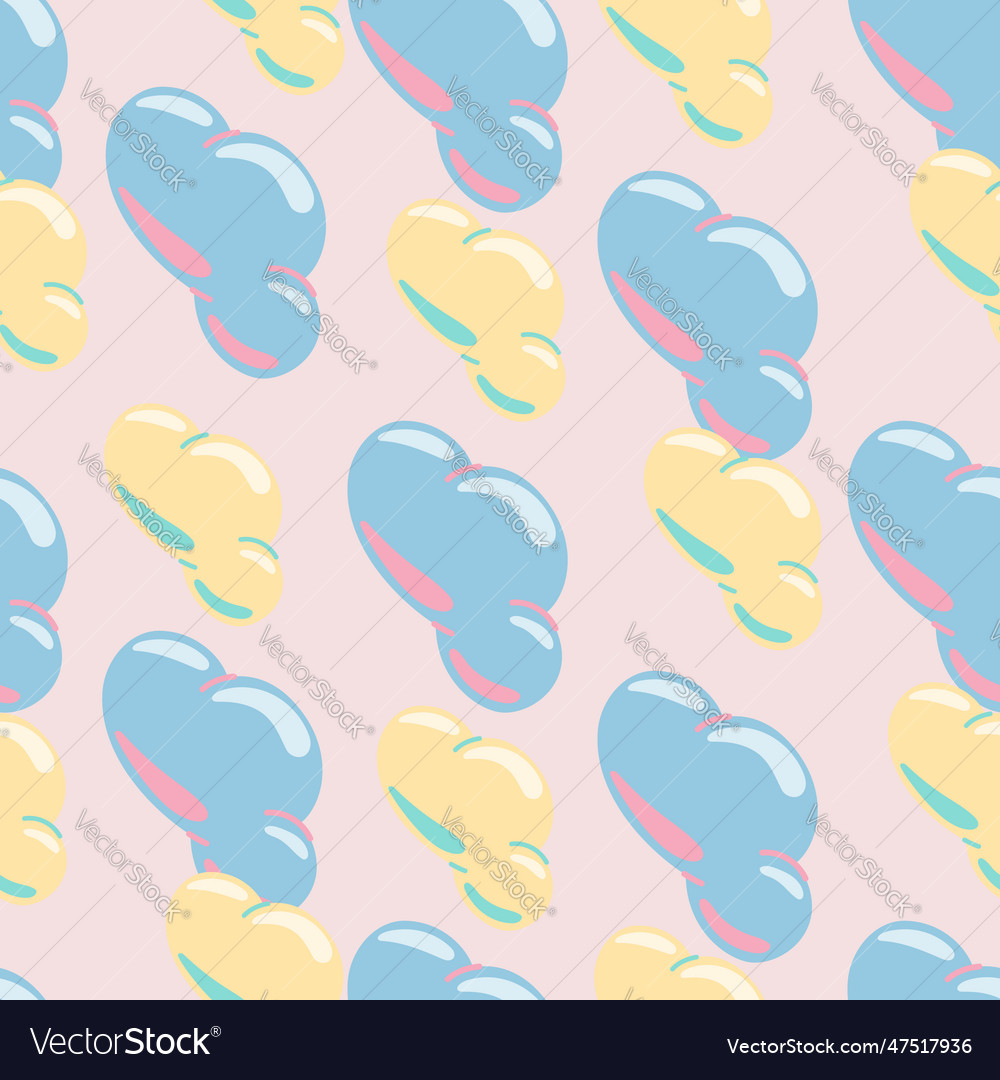 Simple clouds seamless pattern primitive art