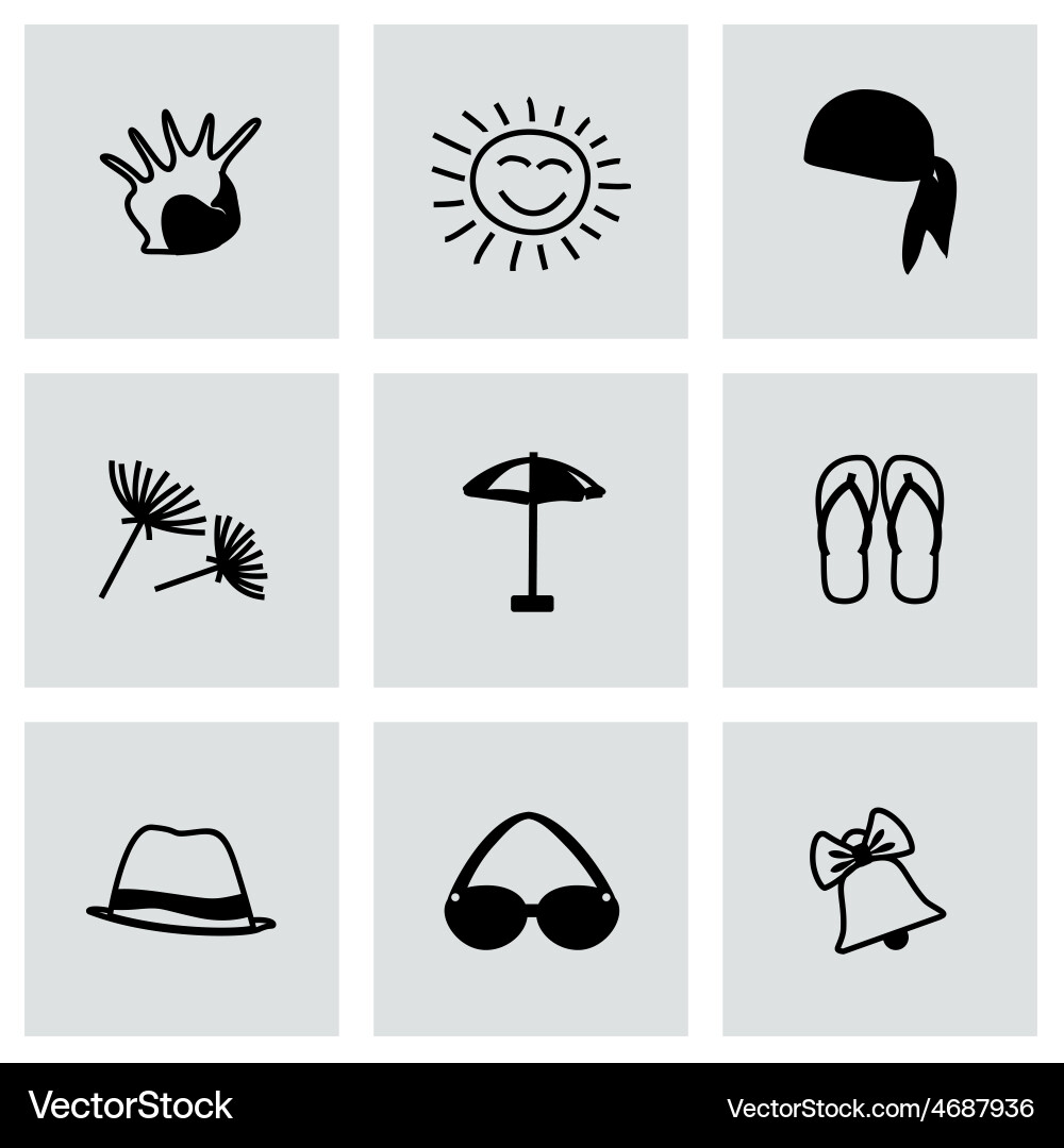 Summer icon set Royalty Free Vector Image - VectorStock