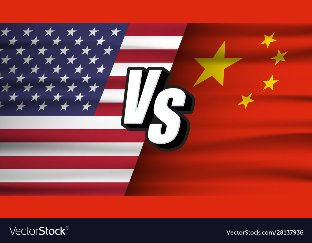 Trade War Concept American Versus China Usa Vector Image Trade War Concept American Versus China Usa Vector Image