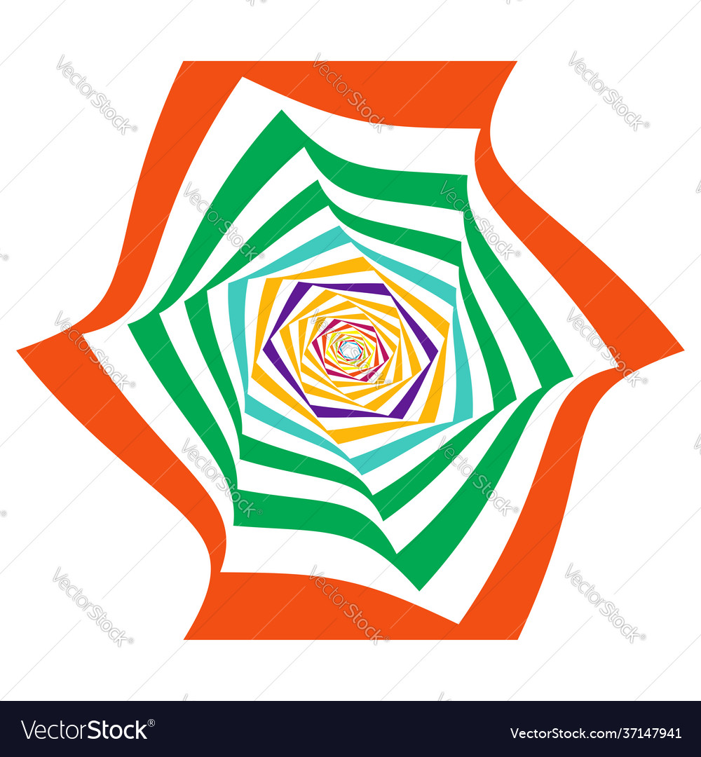 Abstract shape design element with rotation swirl