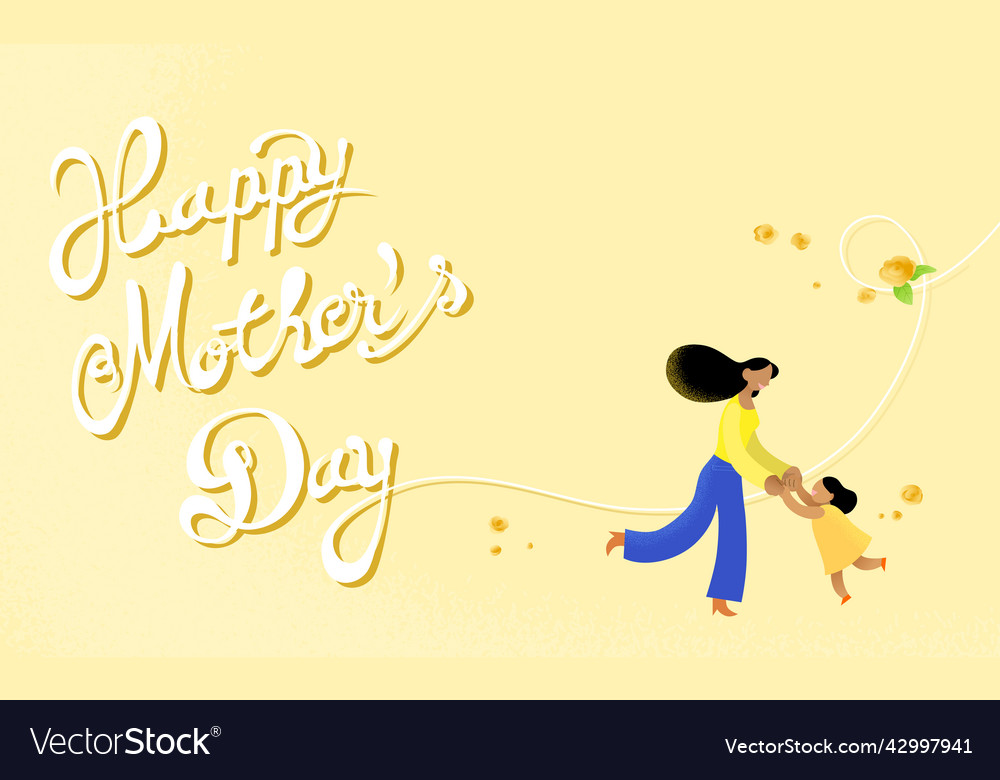 dunkelhäutige Mutter und junge Tochter tanzen vector image dunkelhäutige Mutter und junge Tochter tanzen