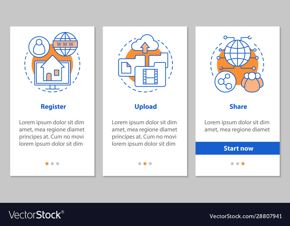 Digital data storage onboarding screen Vector Image Digital data storage onboarding screen