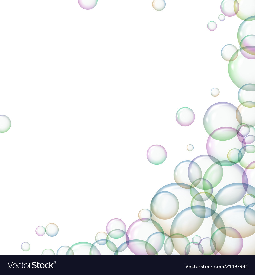 Frame with multicolored soap bubbles vector image Frame with multicolored soap bubbles