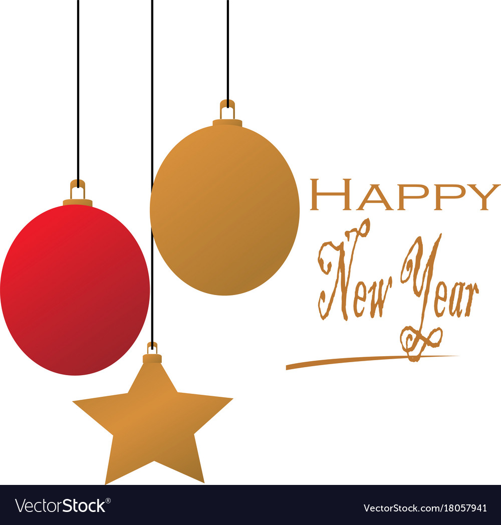 Happy new year typographic and element design
