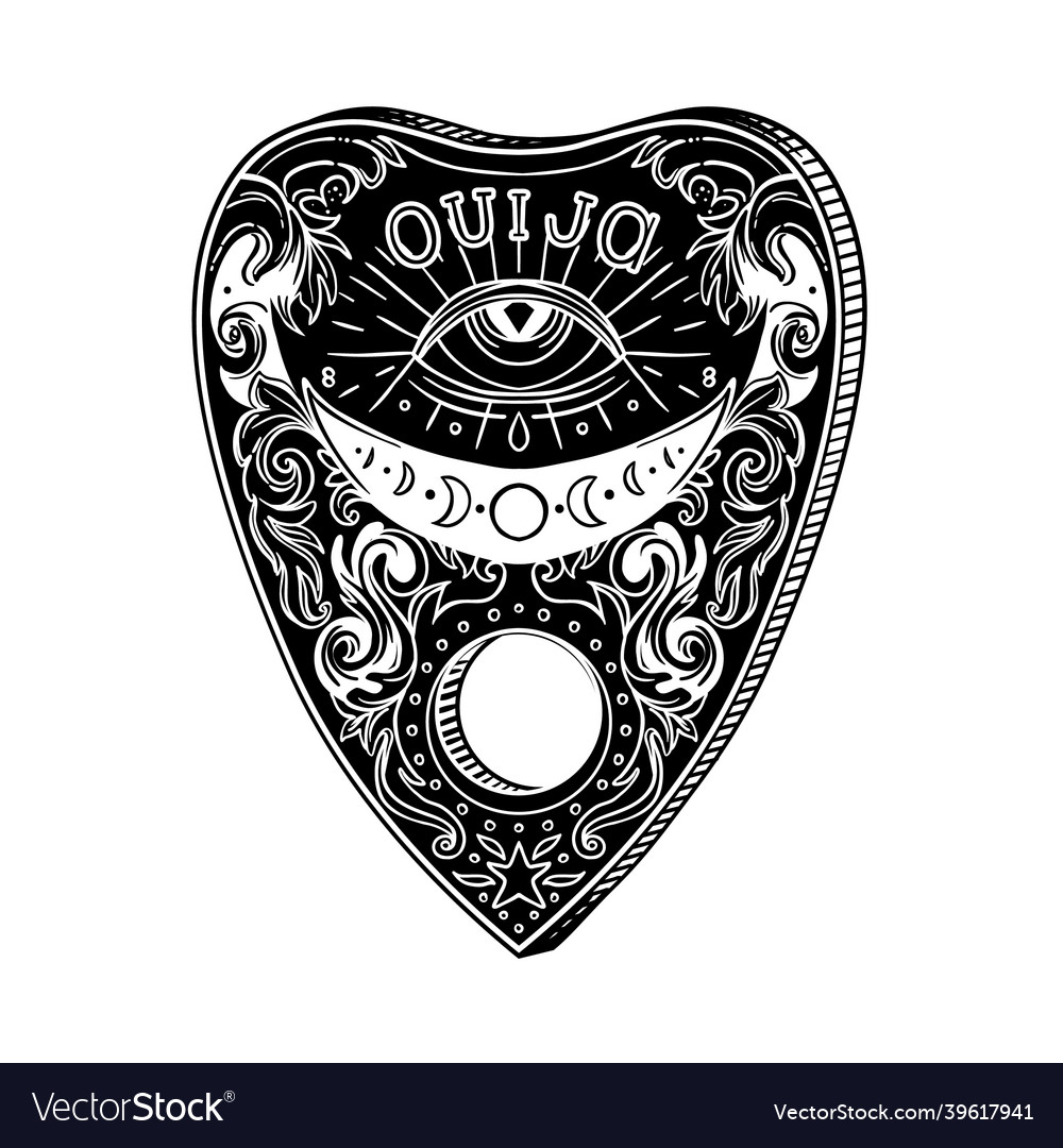 Heart-shaped planchette for spirit talking board Vector Image Heart-shaped planchette for spirit talking board Vector Image