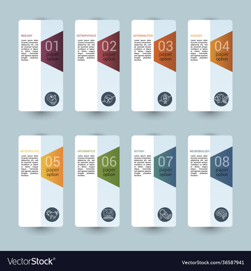 Infographic science template icons in different