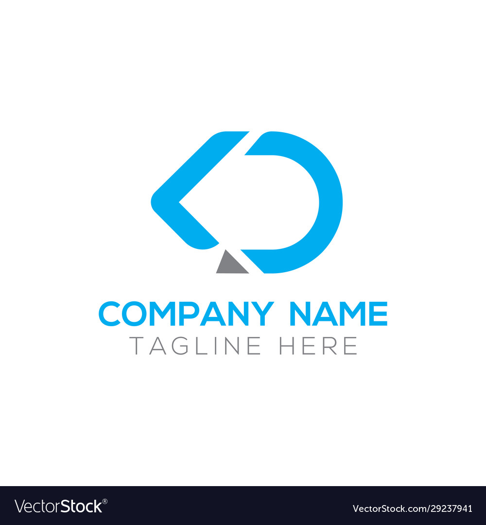 Initial alphabet kd logo design template abstract