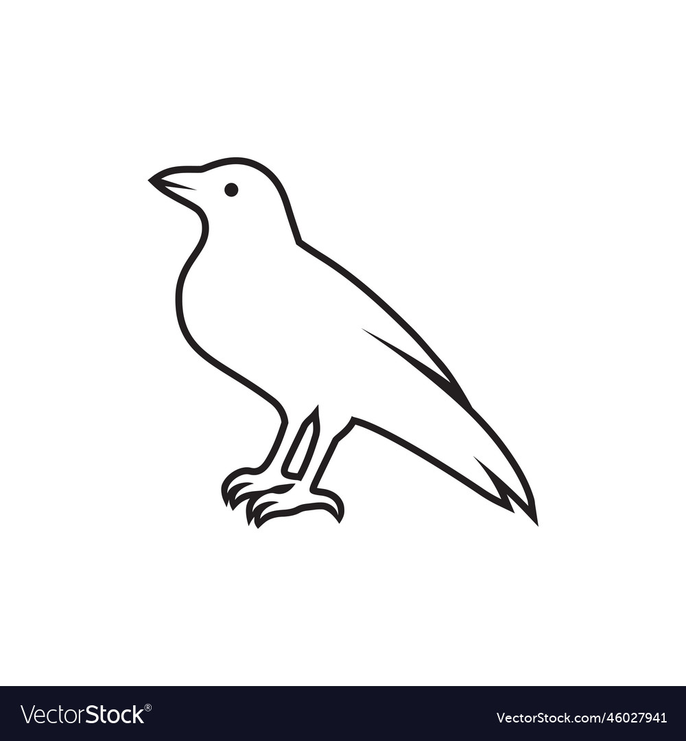 Line icon blackbird design on white background Vector Image