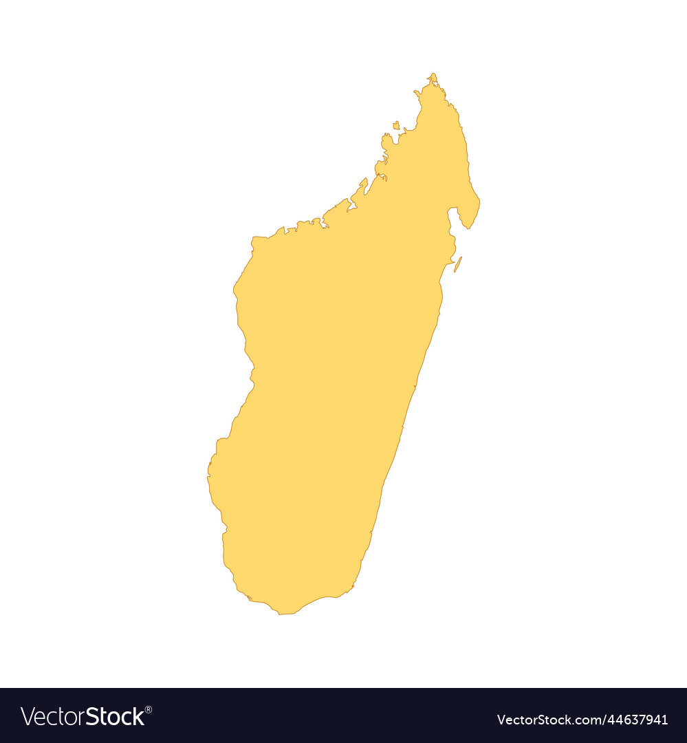 Madagascar map color line element border Vector Image Madagascar map color line element border