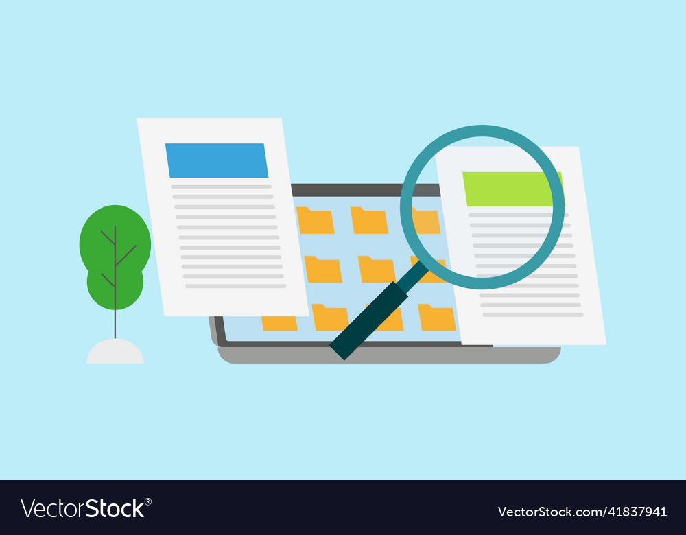 Magnifying glass with file searching