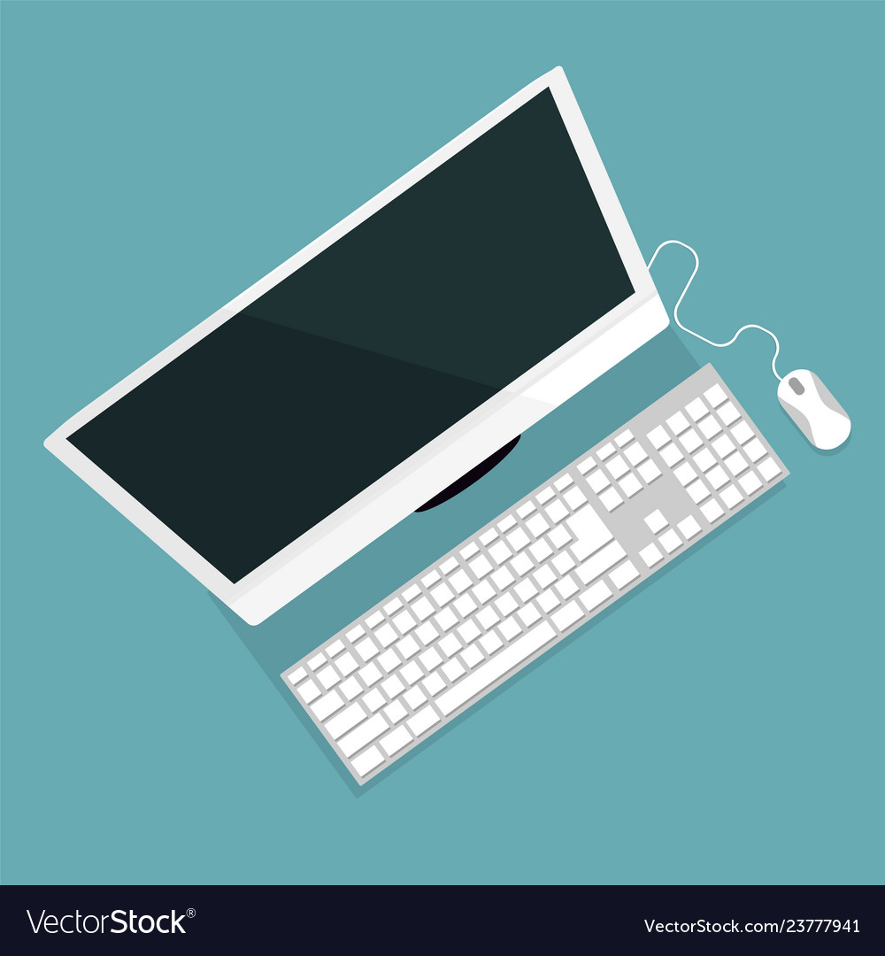 Modern computer design with top view Vector Image Modern computer design with top view