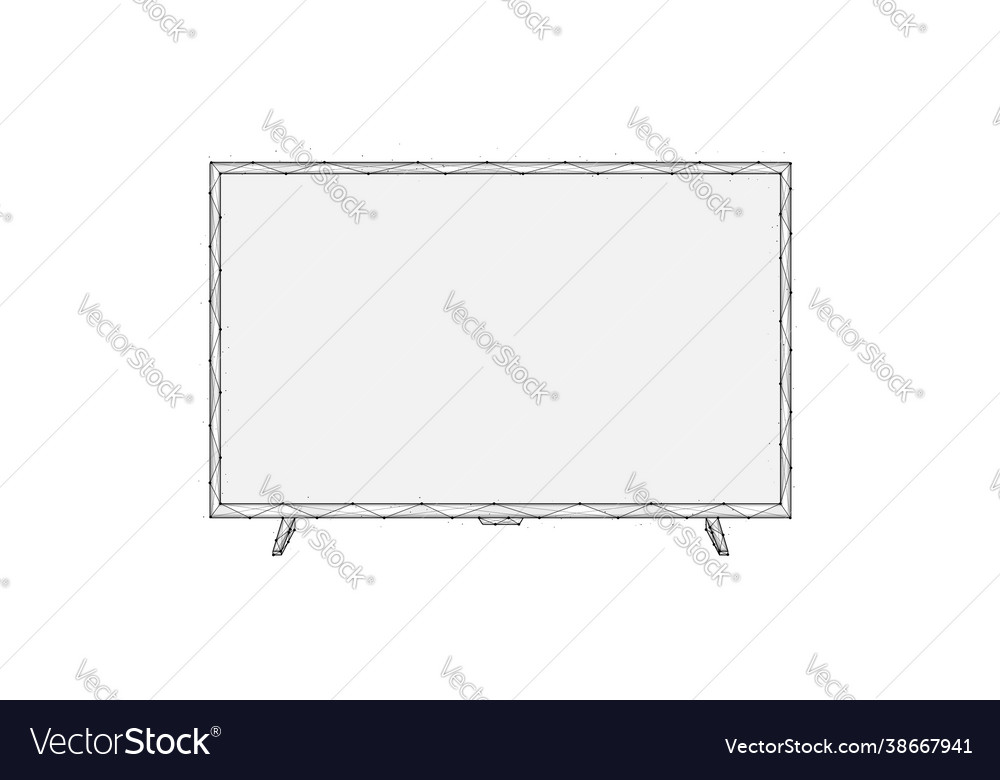 Polygonal a tv screen led or lcd display low vector image Polygonal a tv screen led or lcd display low