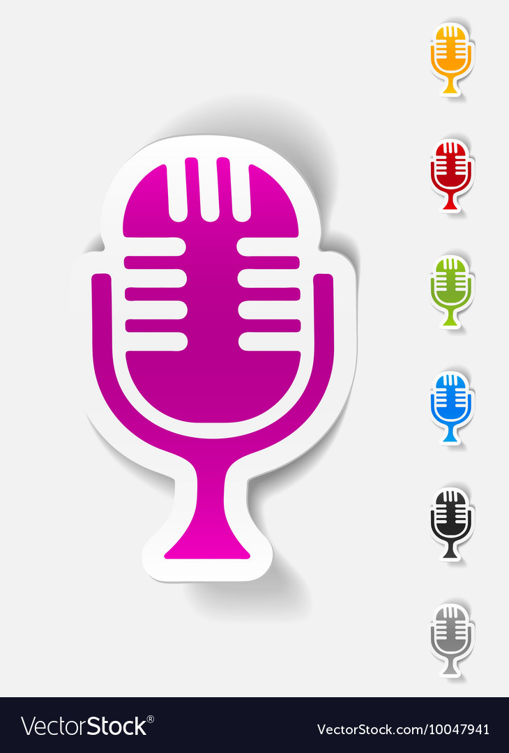 Realistic design element microphone