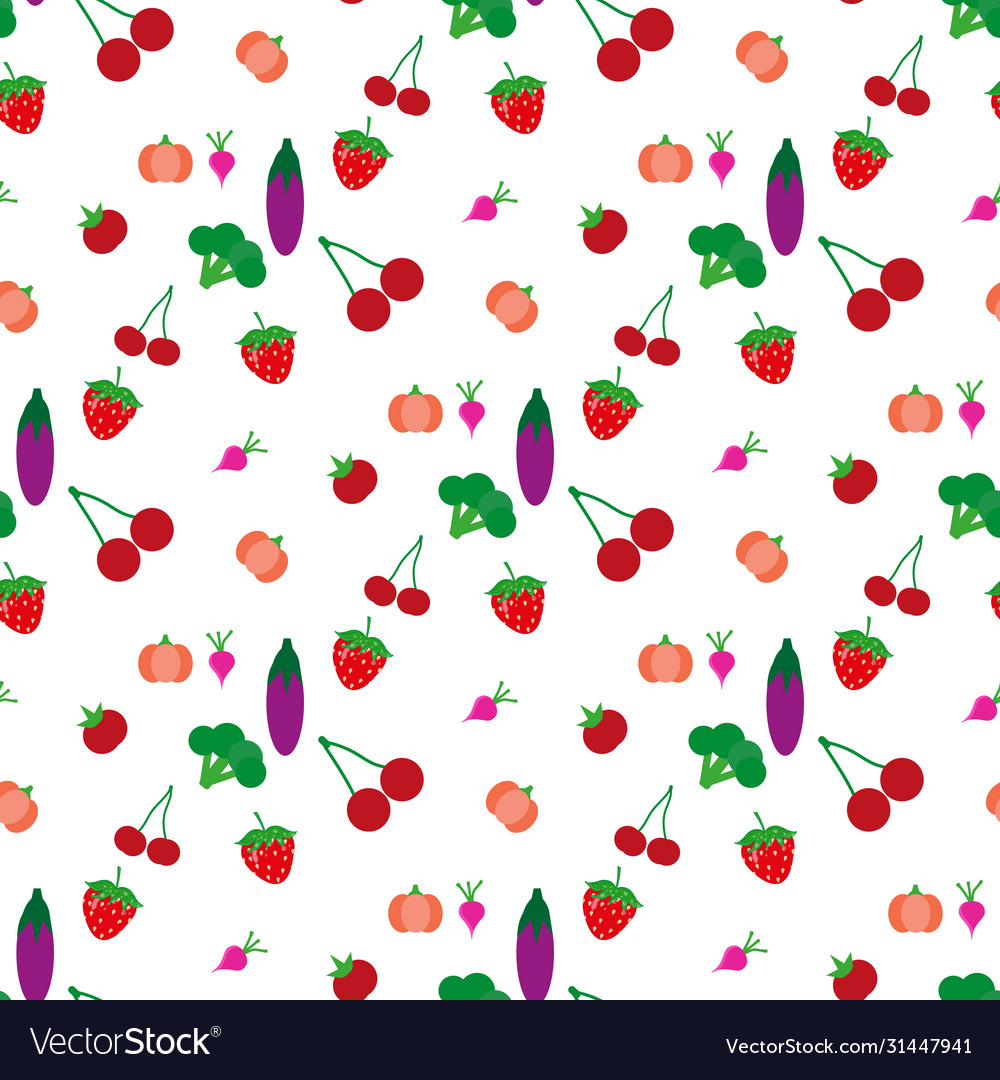 Seamless background with vegetables and fruit