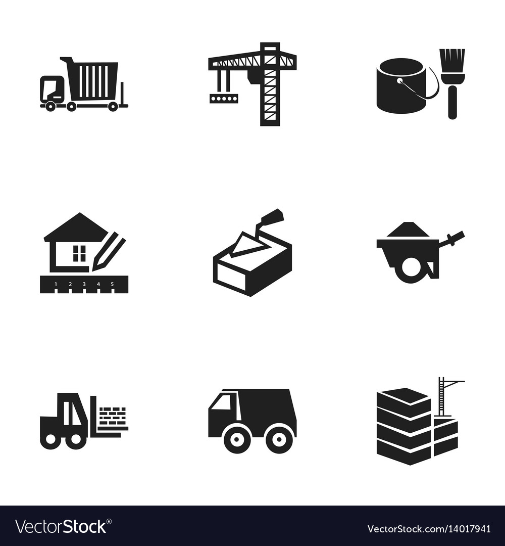 Set of 9 editable structure icons includes