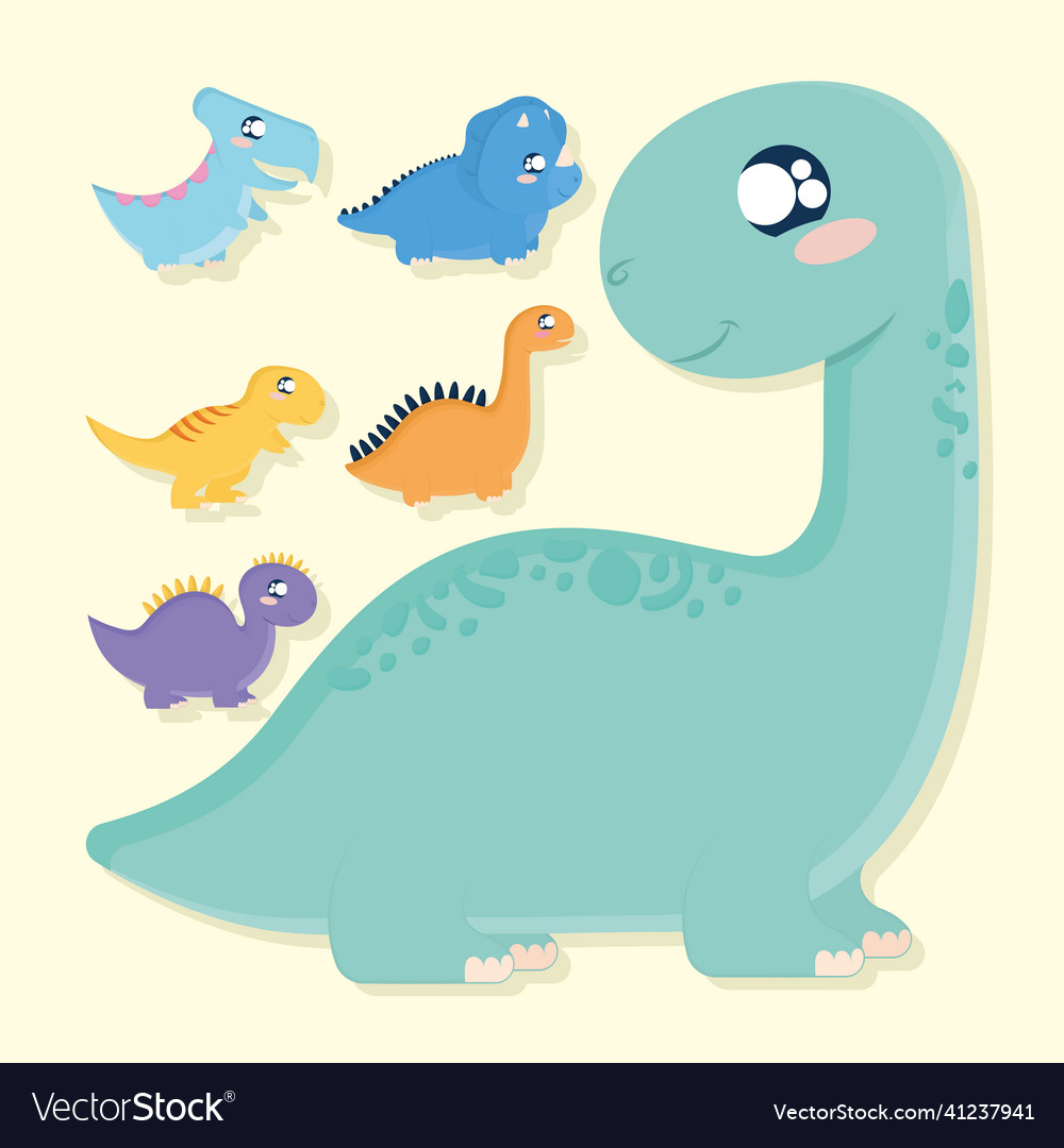 Cute dino Royalty Free Vector Image - VectorStock