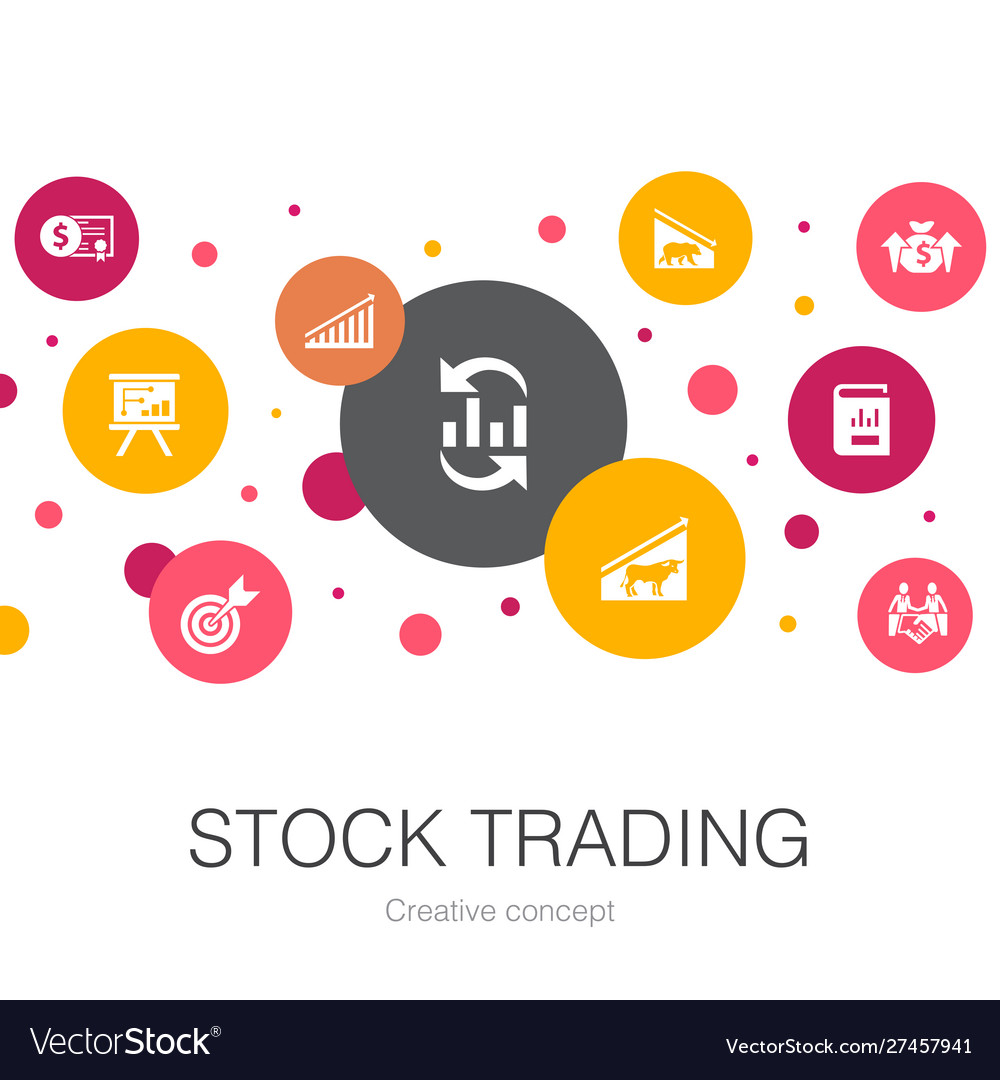 Stock trading trendy circle template with simple Vector Image