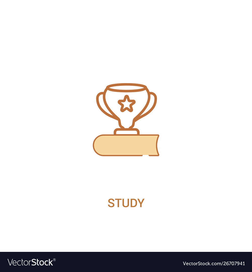 Study concept 2 colored icon simple line element