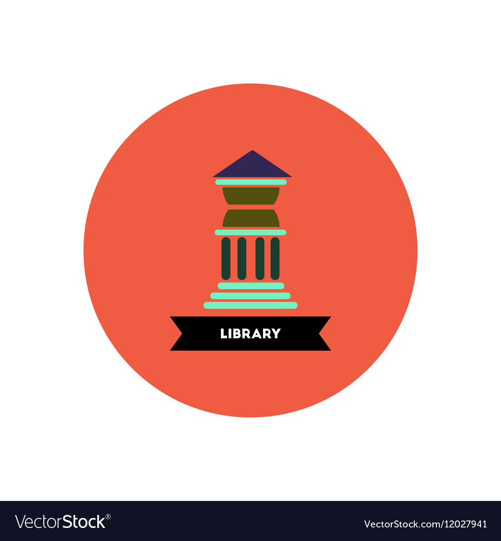Stylish icon in color circle building university