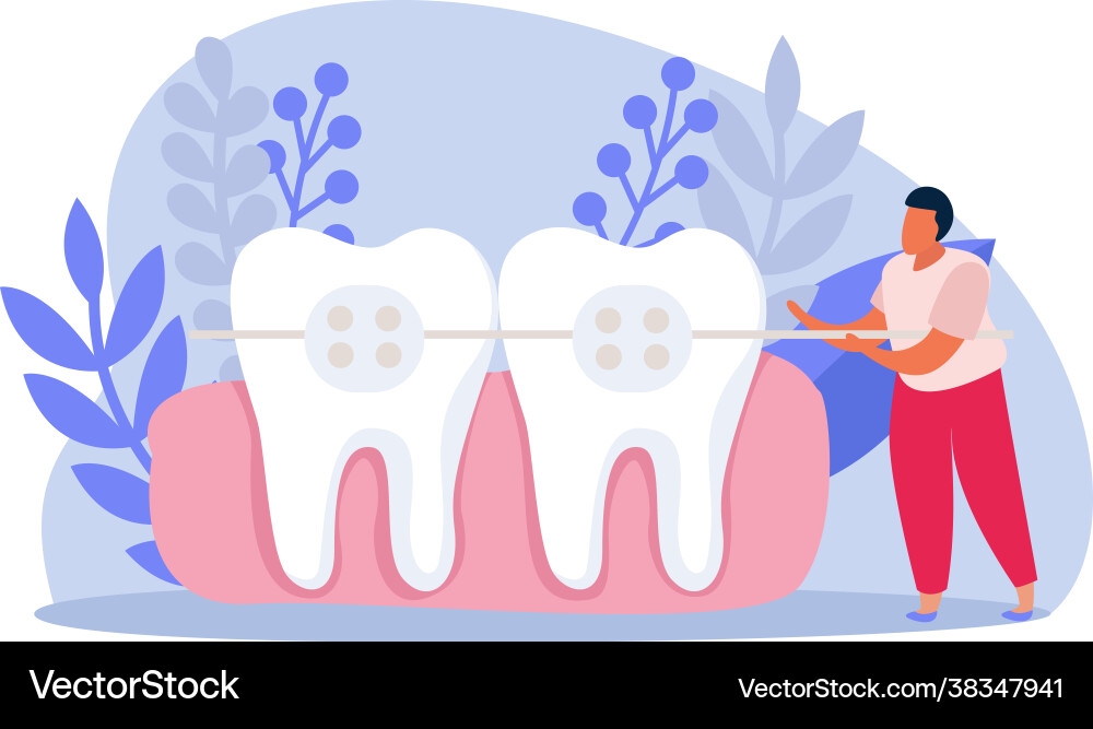 Teeth flat composition Royalty Free Vector Image