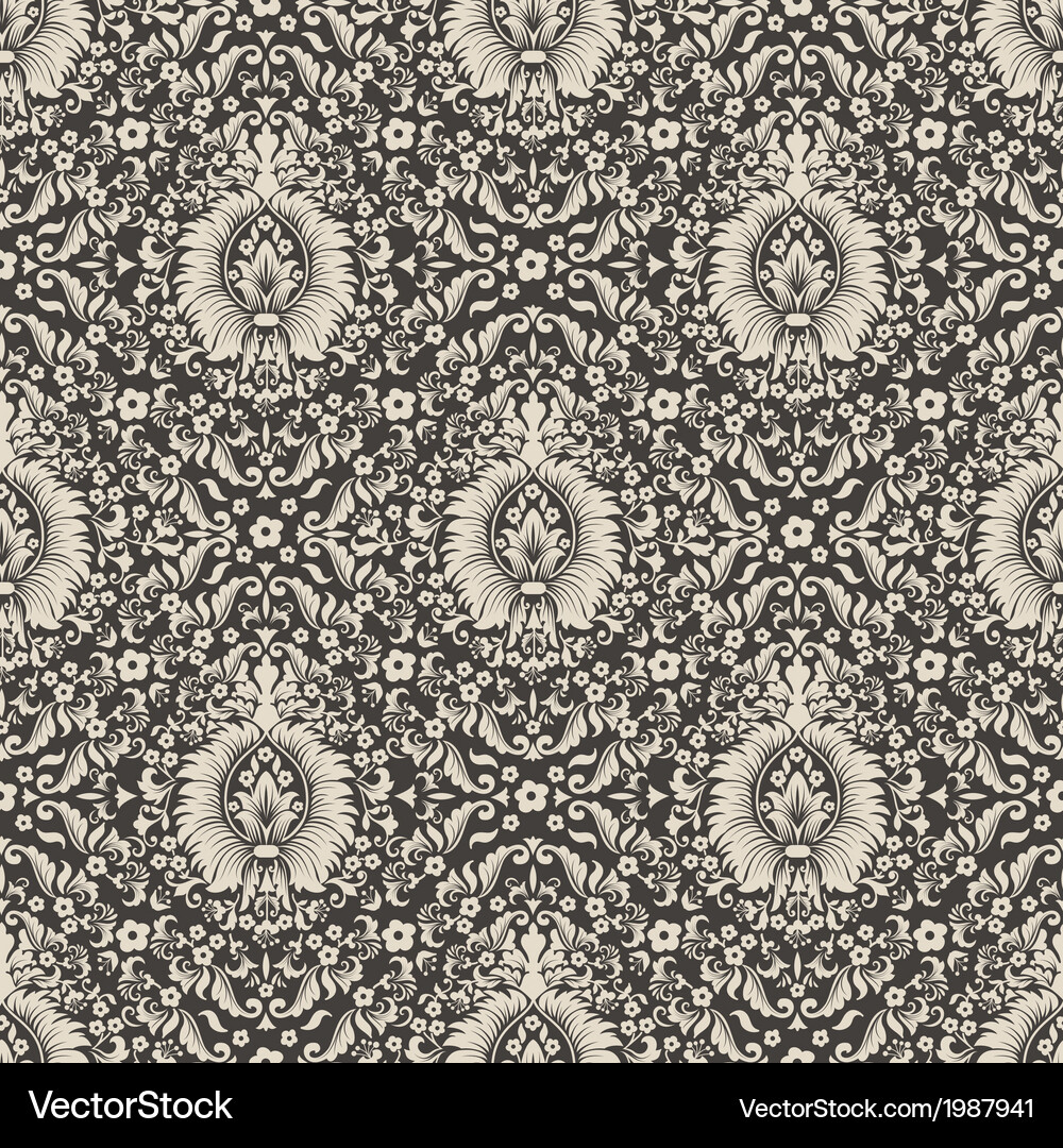 Vintage damask seamless pattern Royalty Free Vector Image