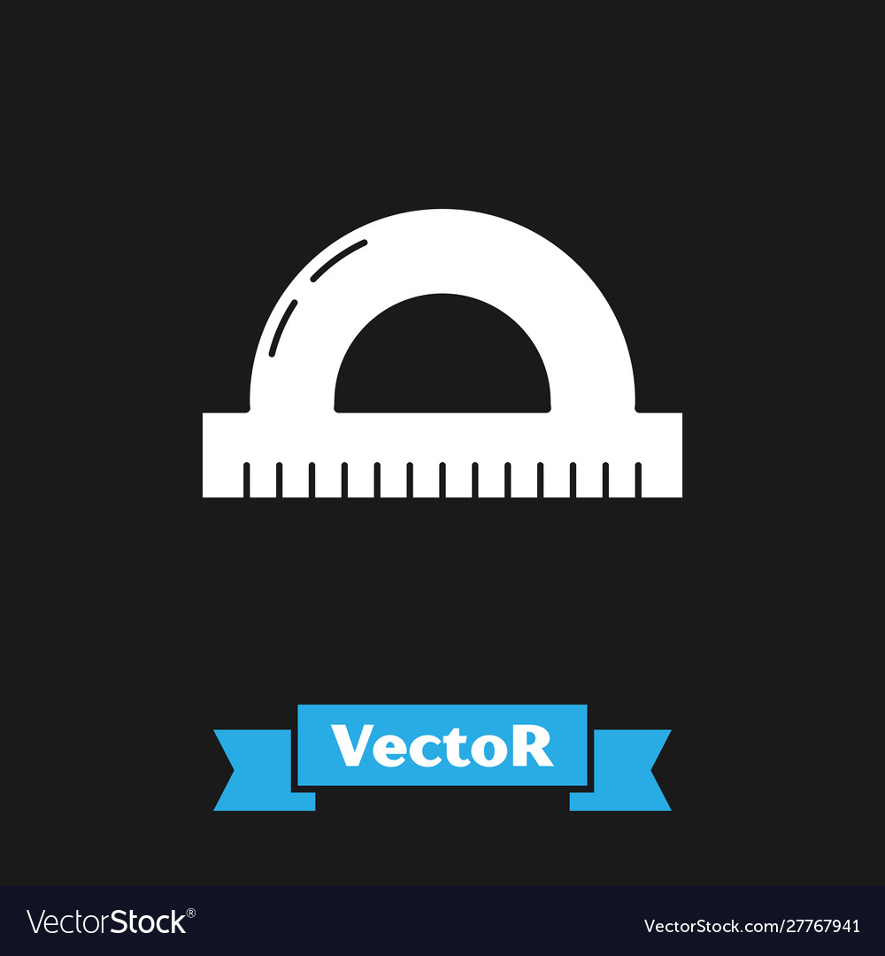 White protractor grid for measuring degrees icon vector image White protractor grid for measuring degrees icon