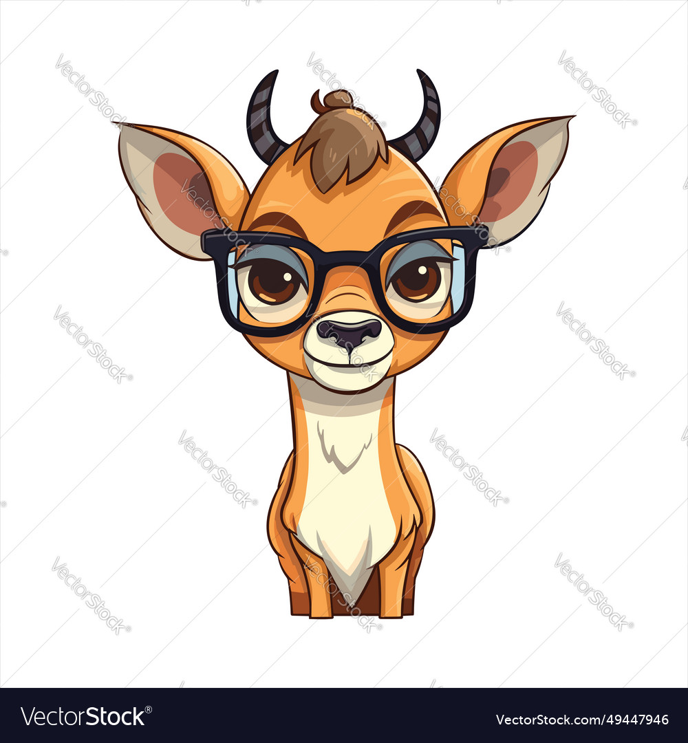 Antelope cute funny cartoon kawaii clipart