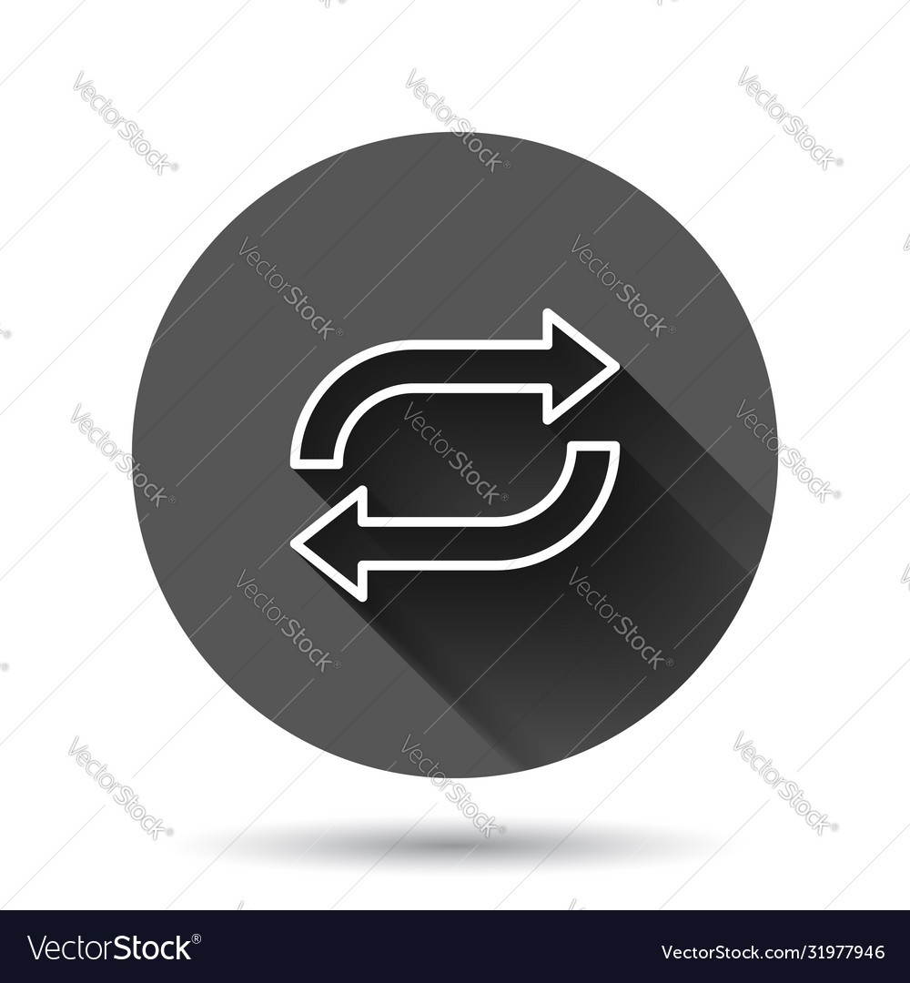 Arrow rotation icon in flat style sync action Vector Image Arrow rotation icon in flat style sync action