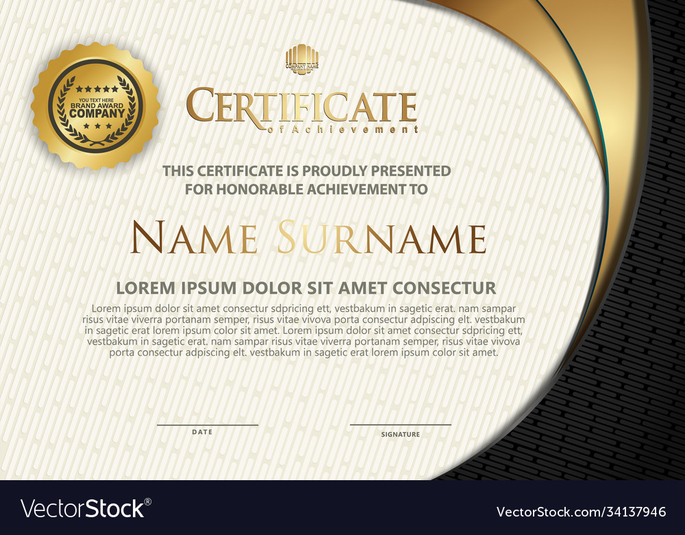 Certificate template with textured background vector image Certificate template with textured background