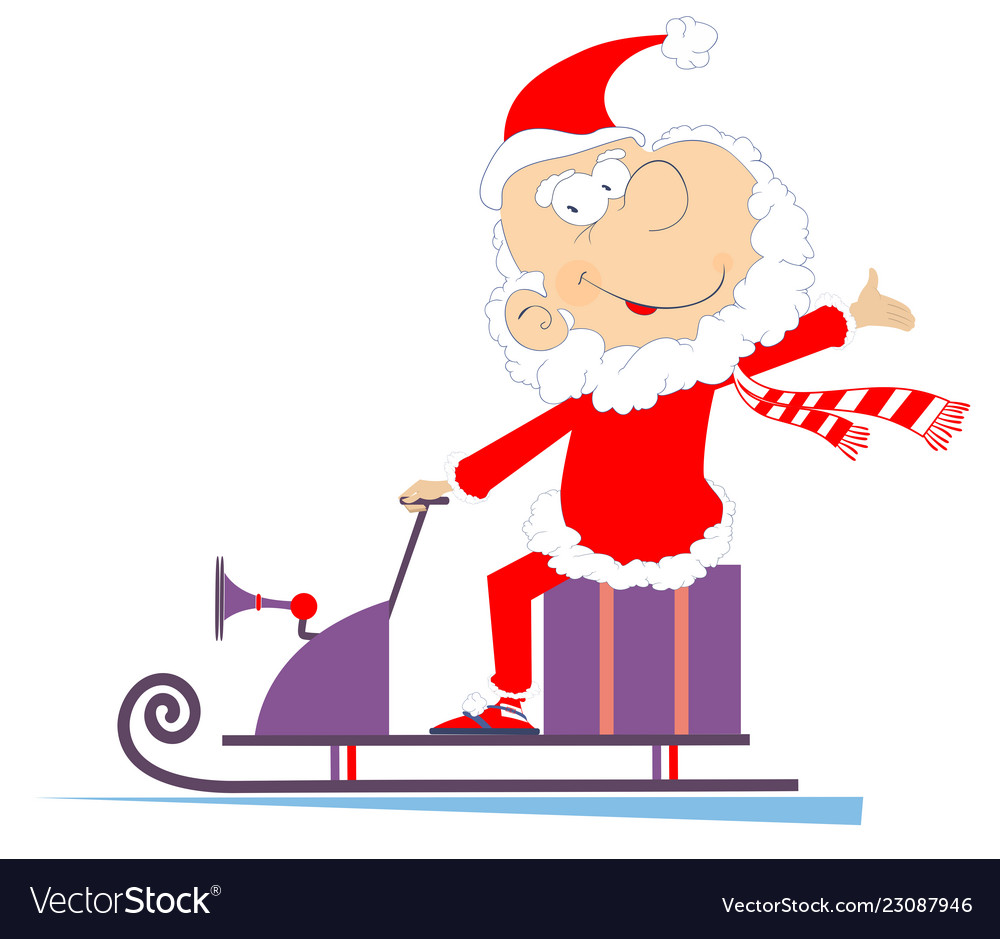 Santa Curling Clipart