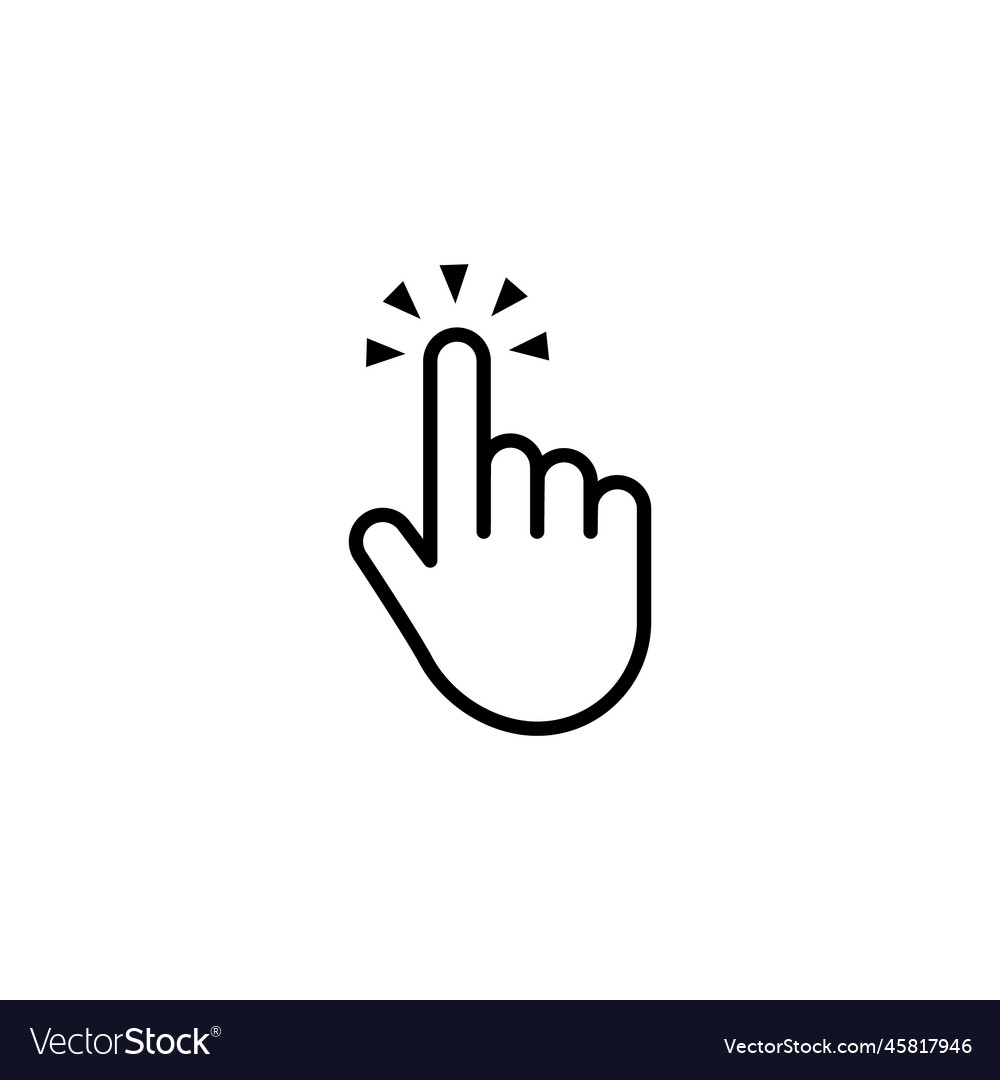 Klicken Sie auf Cursor-Set Computer Zeiger Hand und Pfeil vector image Klicken Sie auf Cursor-Set Computer Zeiger Hand und Pfeil