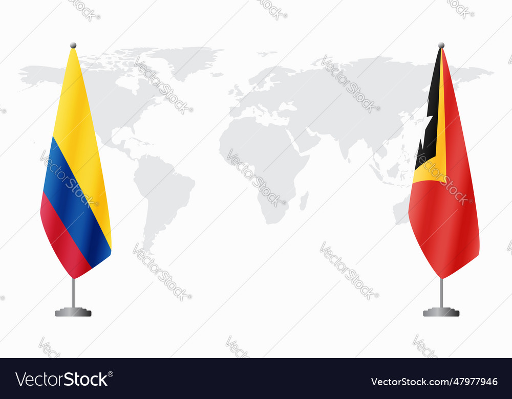 Colombia and east timor flags for official meeting vector image Colombia and east timor flags for official meeting