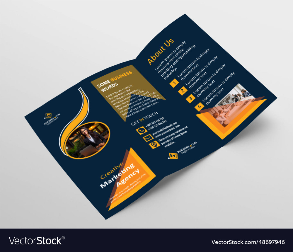 Corporate Tri Fold Brochure Design Royalty Free Vector Image 4977