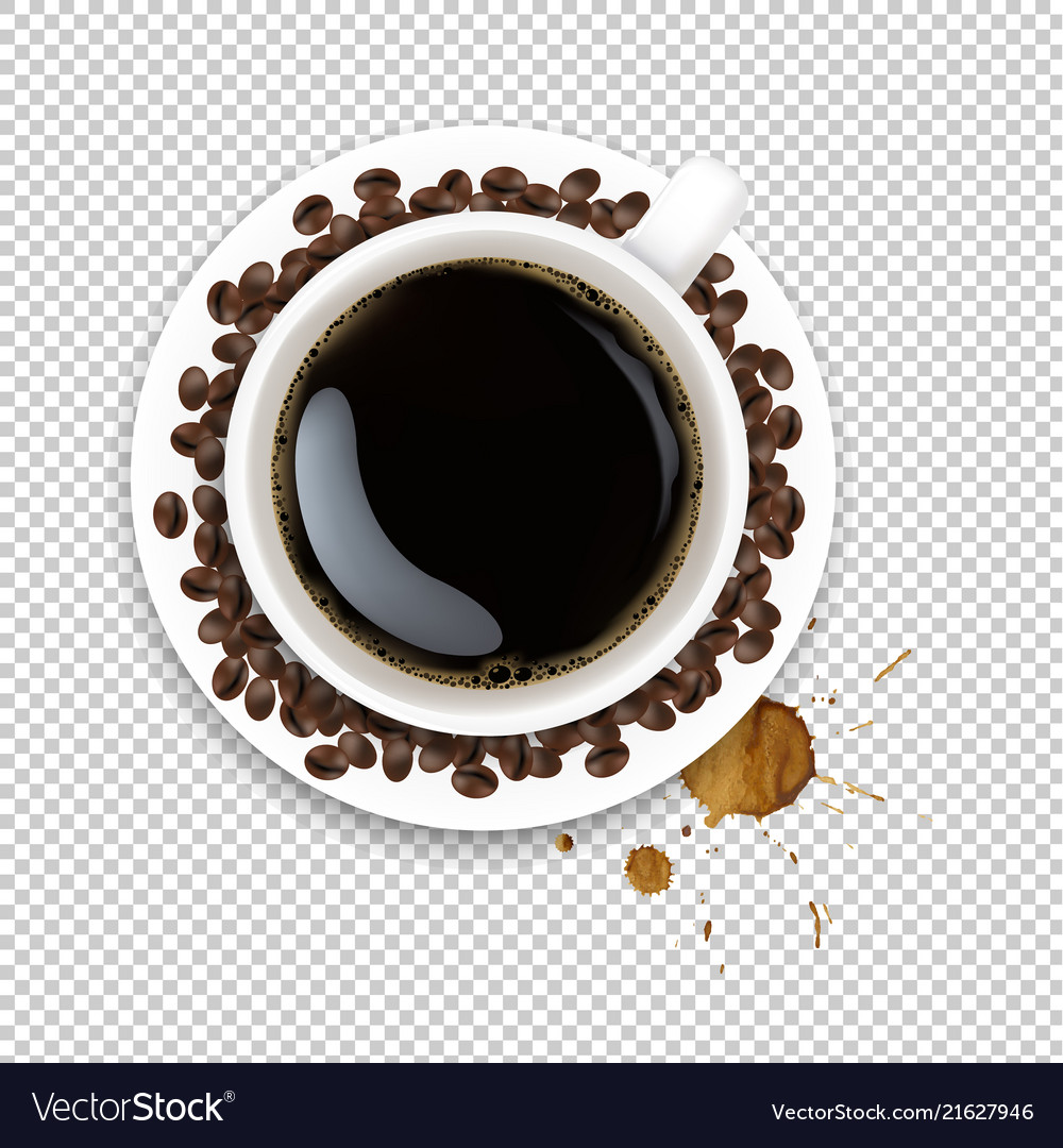 Cup with coffee and plate grain Royalty Free Vector Image