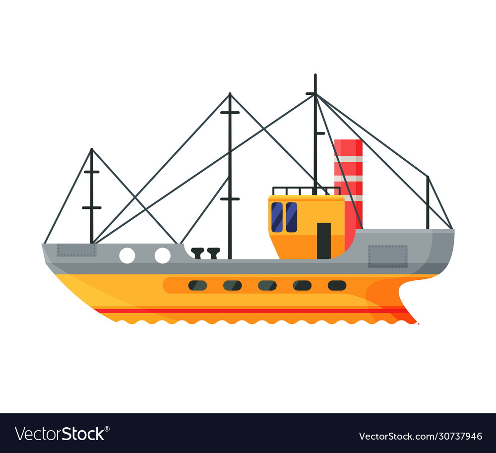 Fishing boats commercial trawler vector image Fishing boats commercial trawler