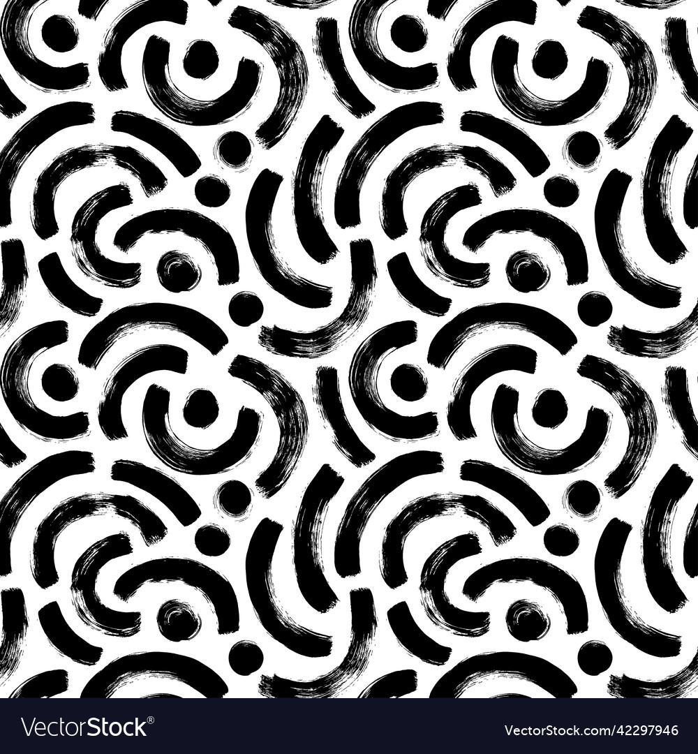 Geometric pattern with half grunge black circles vector image Geometric pattern with half grunge black circles