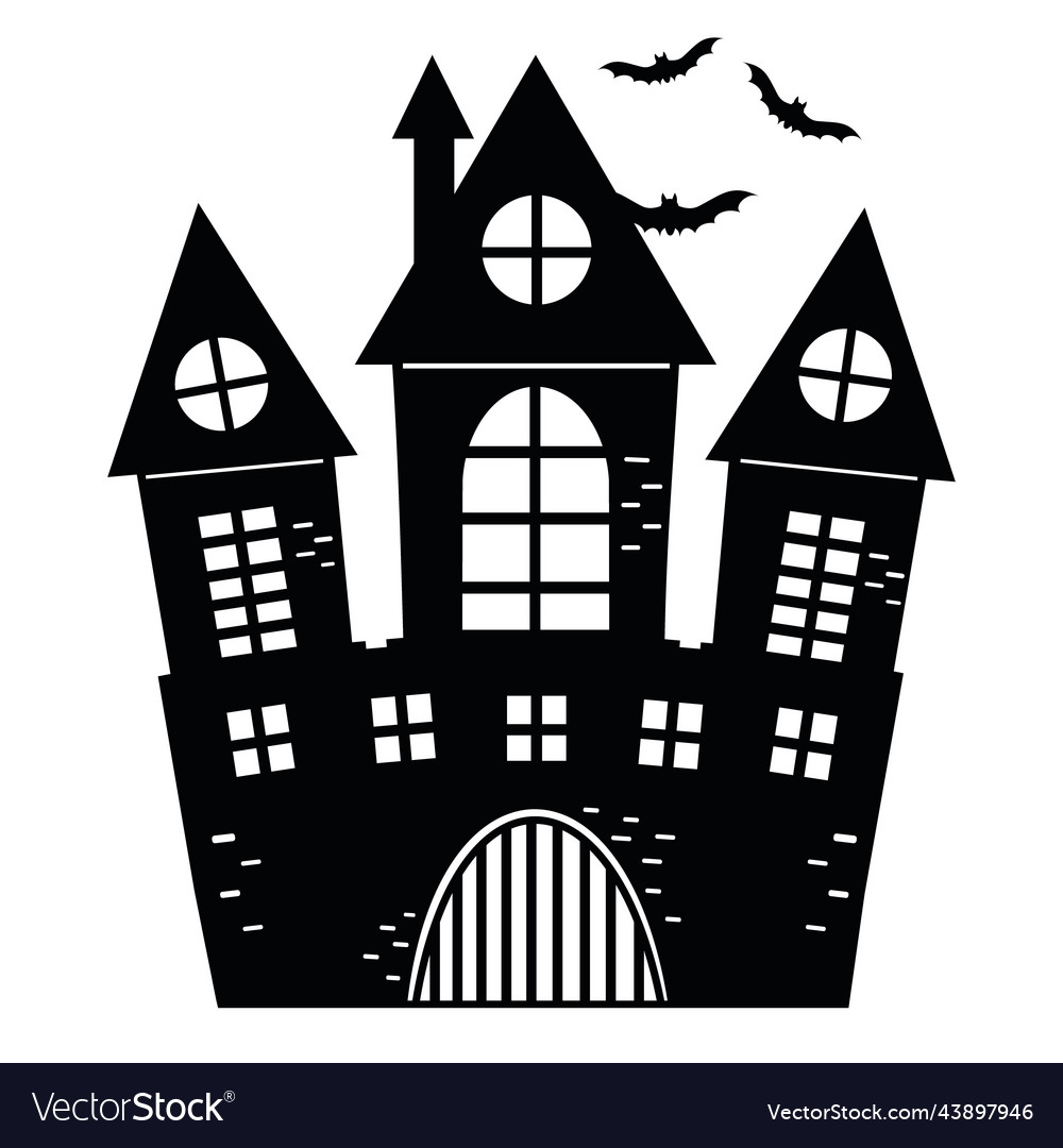 Gloomy castle for halloween color isolated Vector Image