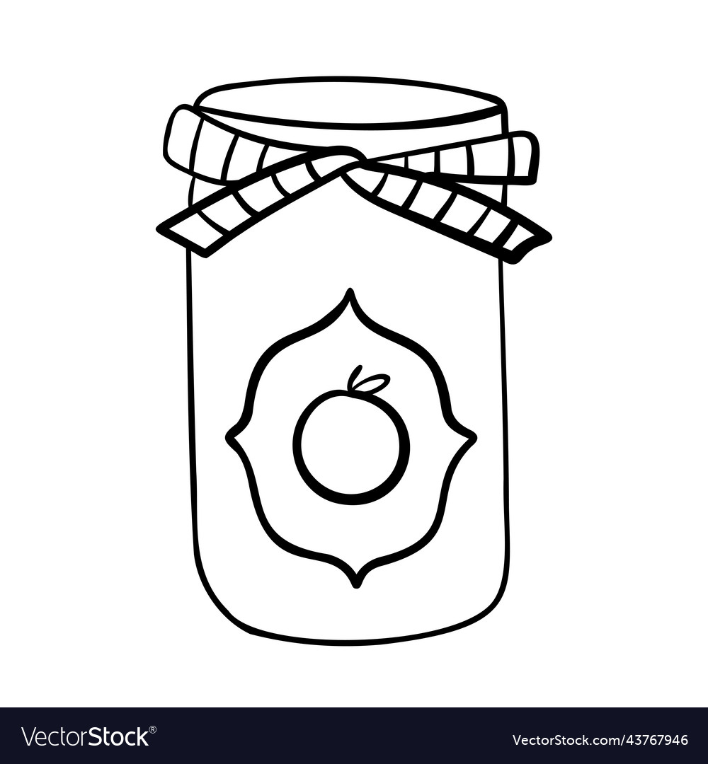 Hand Drawn Mason Jar Sketch With Lid Royalty Free Vector