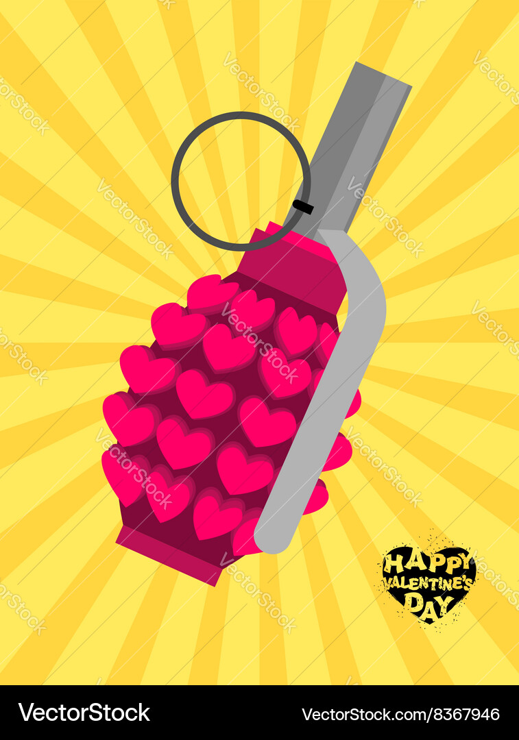 Love bomb Breaking a pomegranate with hearts Vector Image