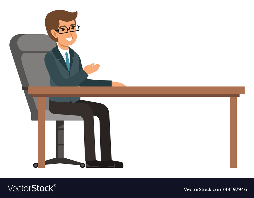 Office manager sit at table businessman meeting Vector Image
