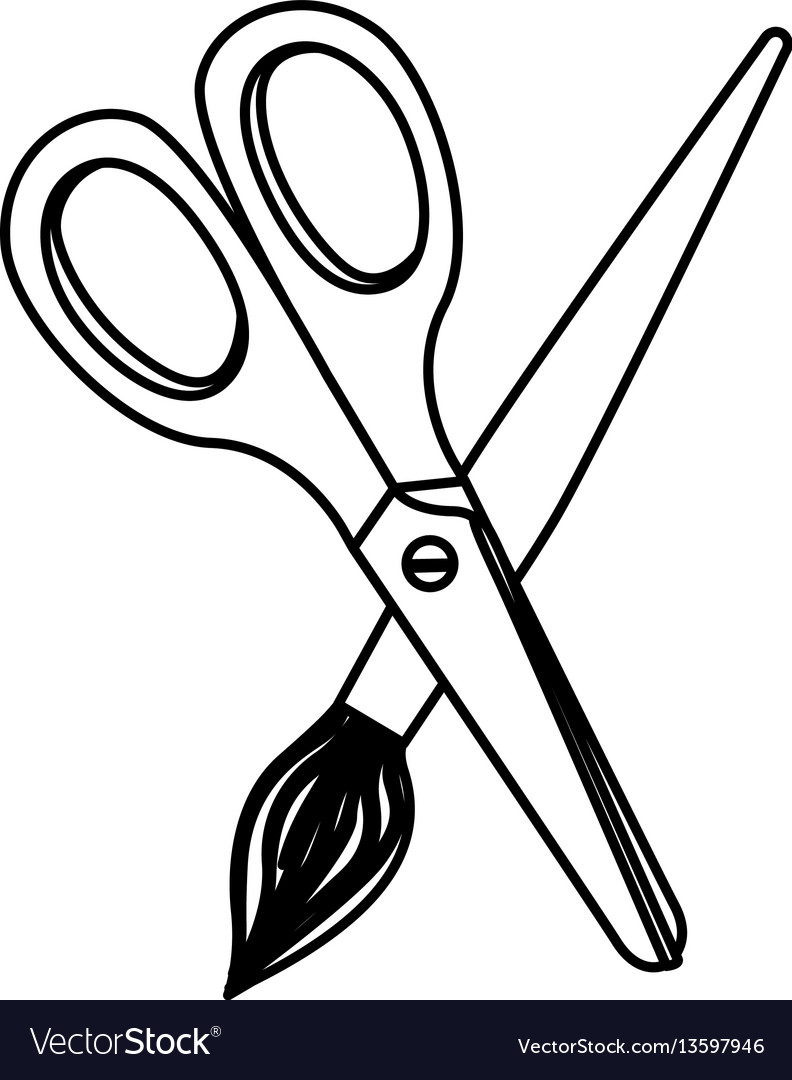 Paintbrush and Scissors Icon