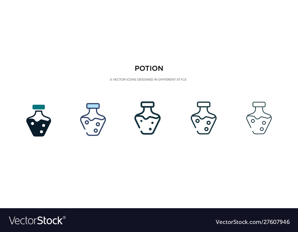 Potion icon in different style two colored