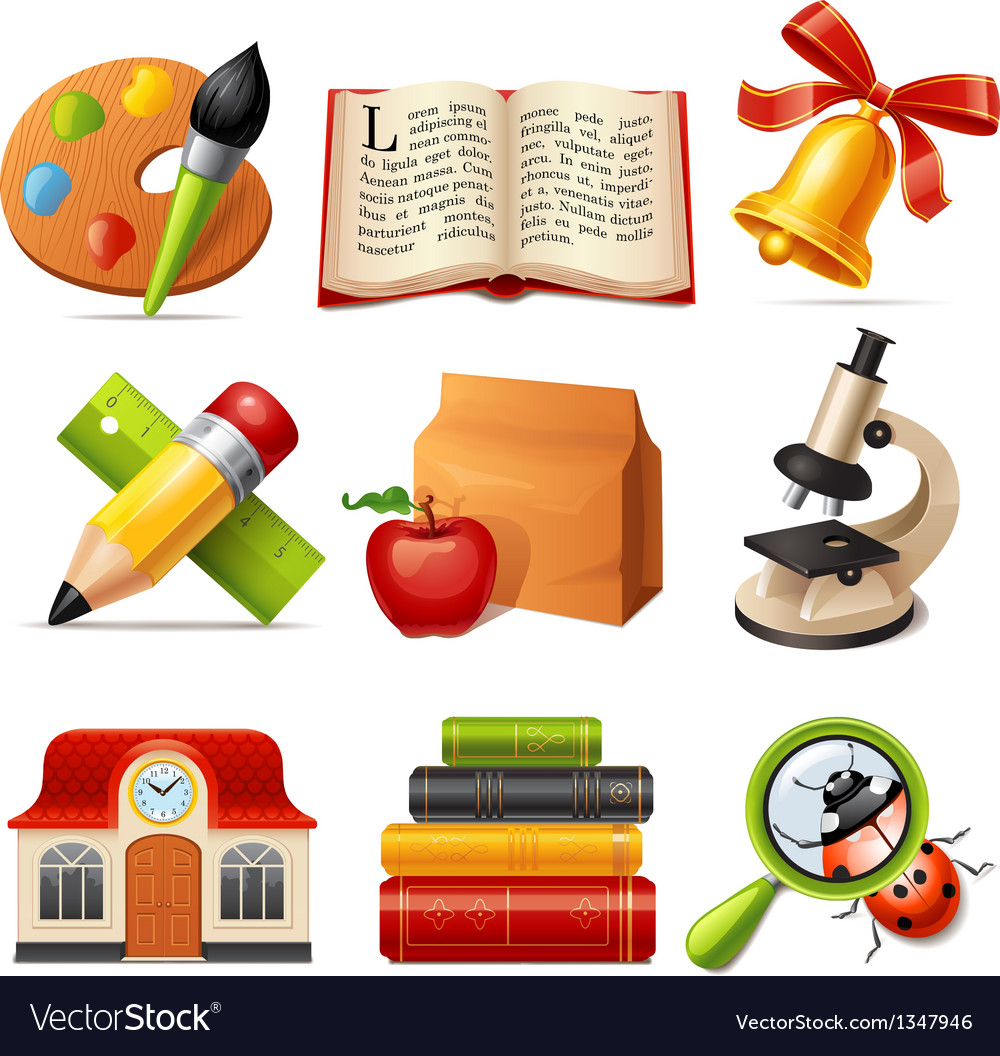 School Icon Set - Education Symbols