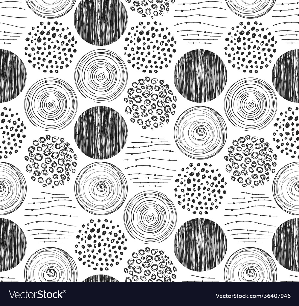 Seamless pattern with hand-drawn texture