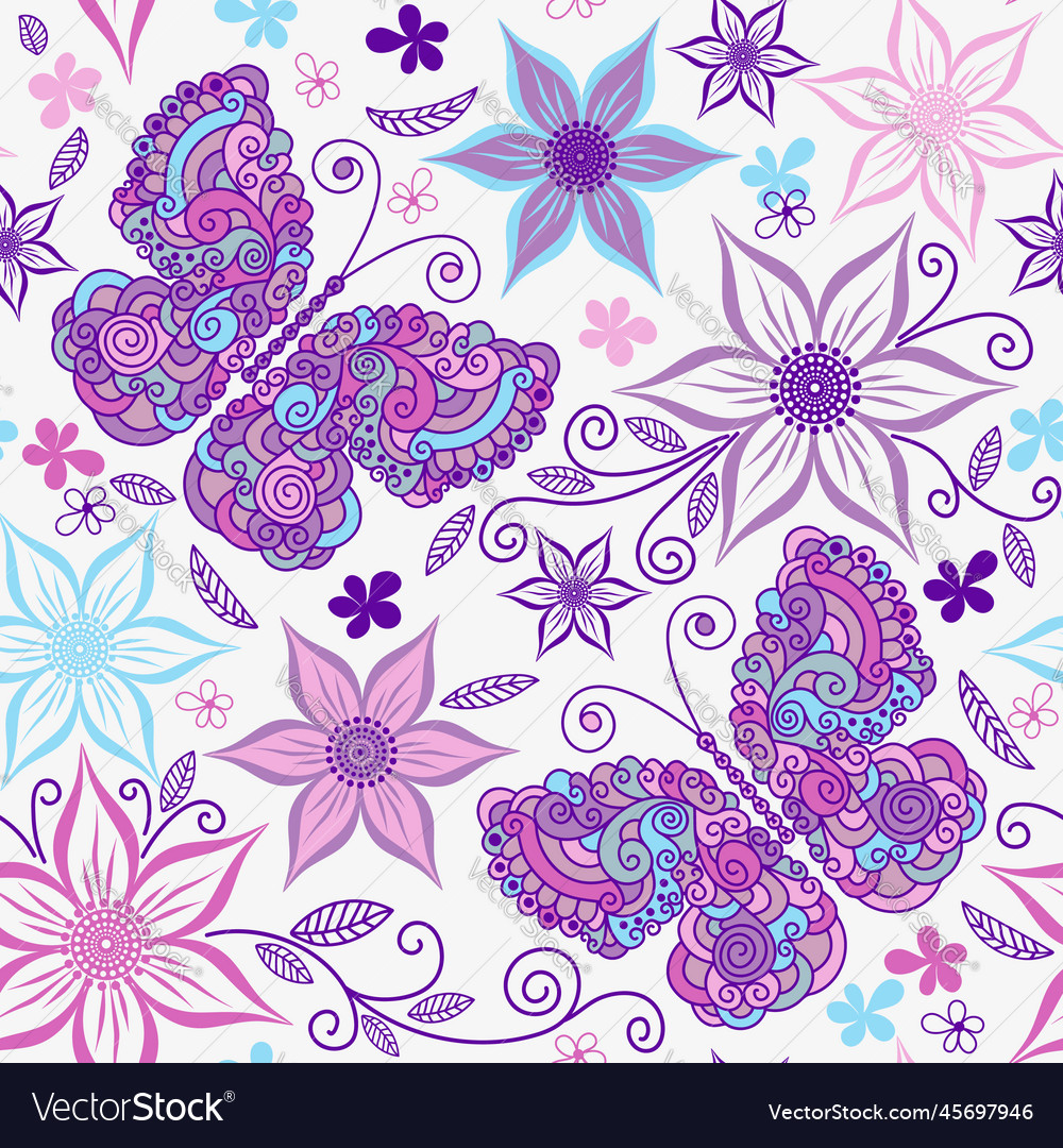 Seamless spring pattern with lace colorful