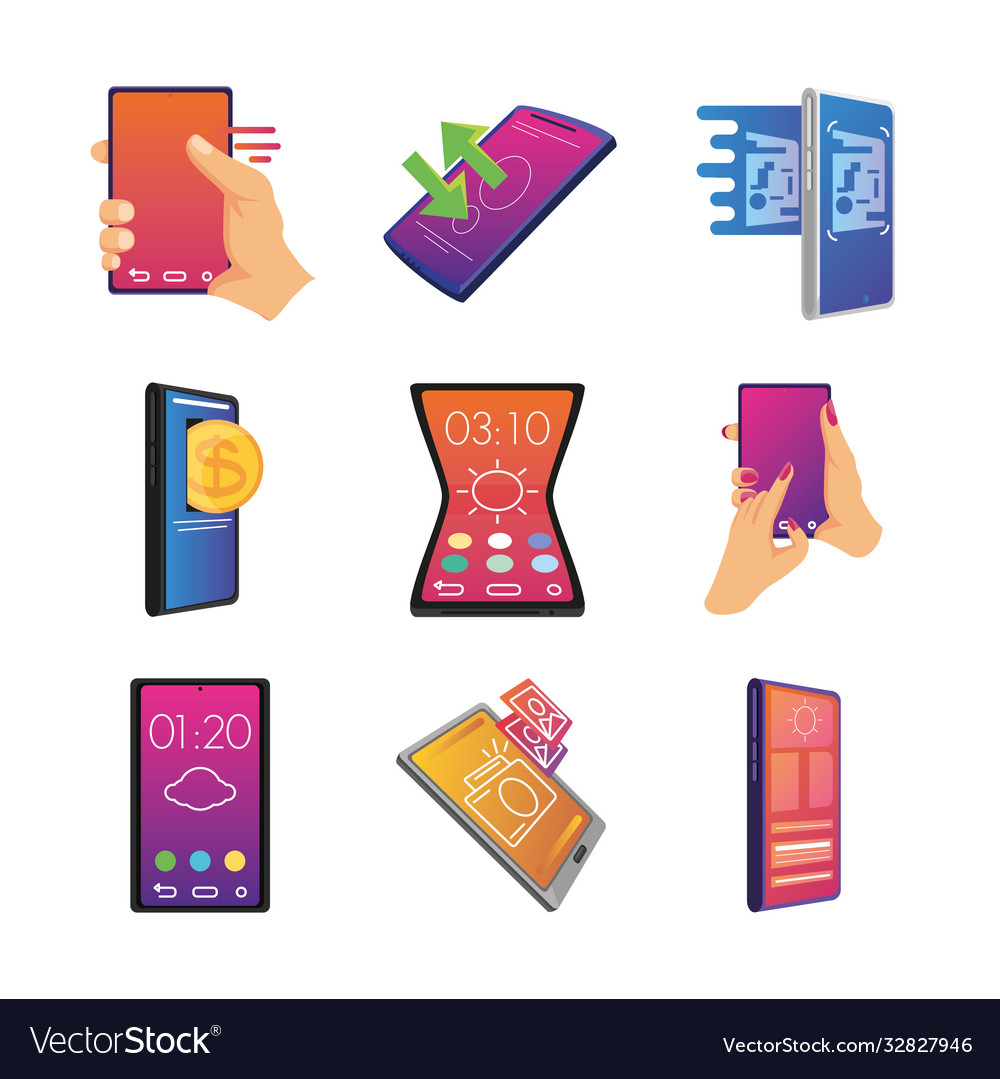 Set icons with modern smartphones