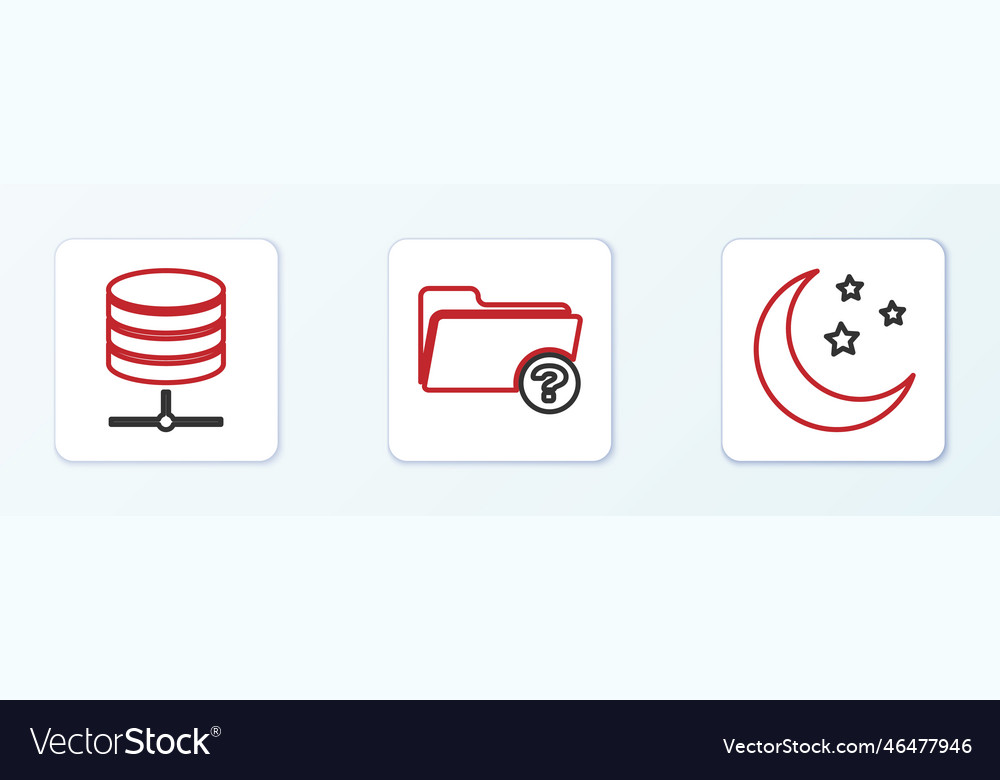 Set line moon and stars server data web hosting