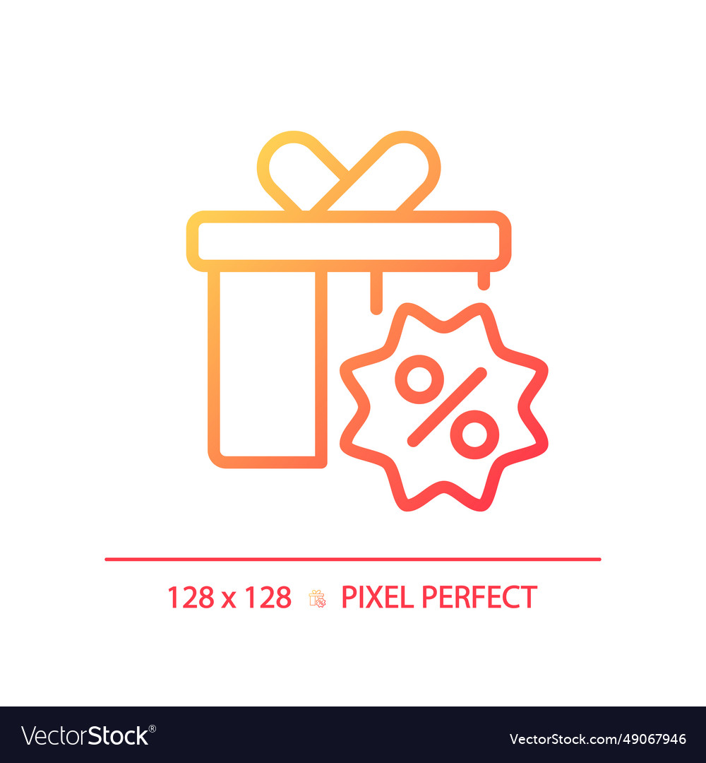 Simple thin linear gradient gift hamper icon vector image Simple thin linear gradient gift hamper icon