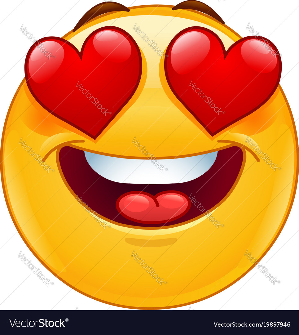 Smiling Emoticon Face With Heart Eyes Royalty Free Vector 9527