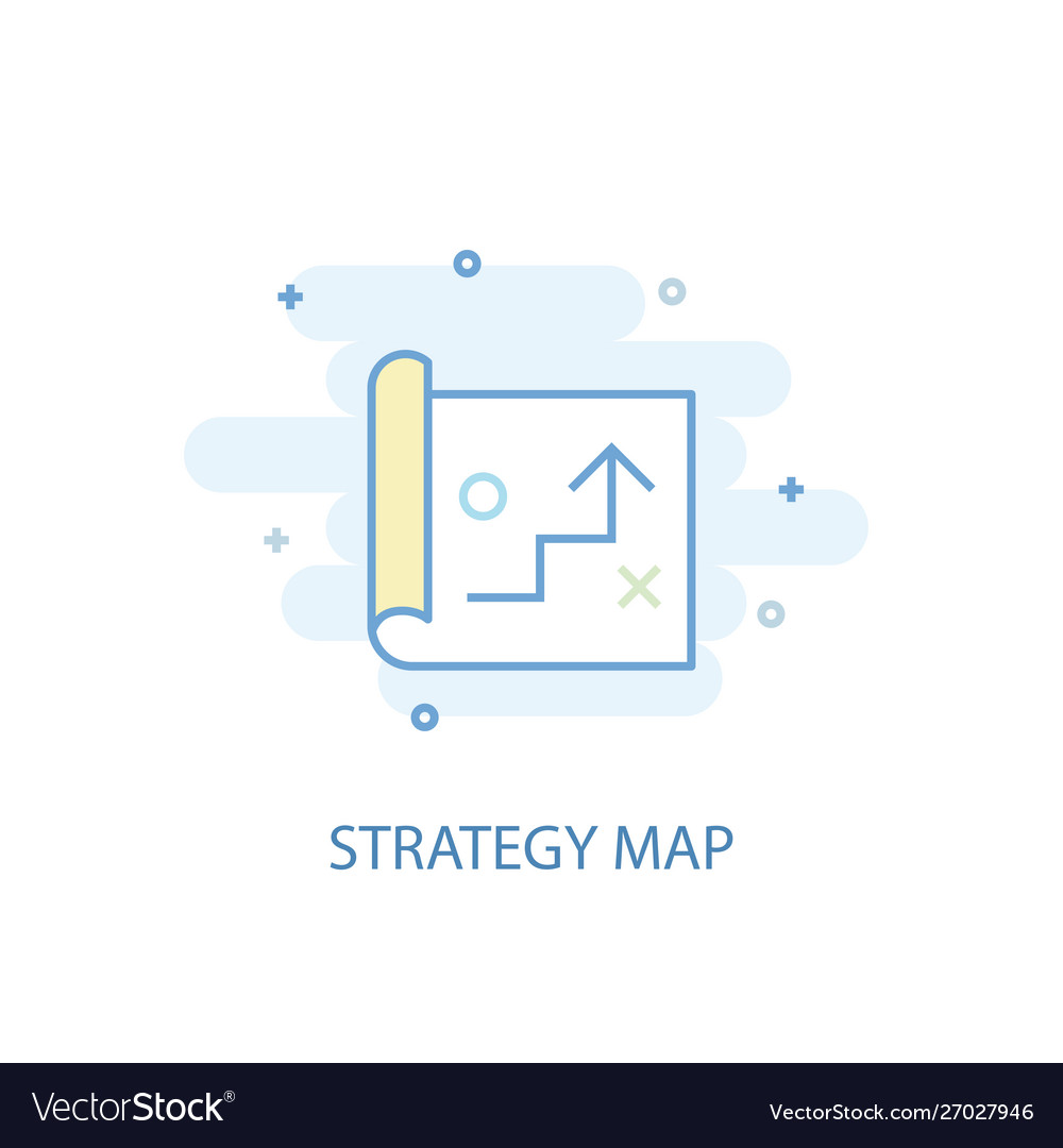 Strategy map line concept simple icon